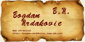 Bogdan Mrdaković vizit kartica